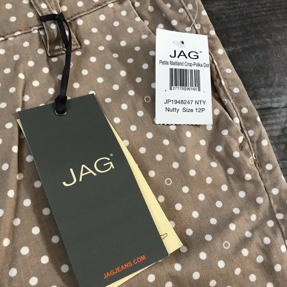 JAG Jeans Petite Maitland Crop Polka Dot Pants 12P - Picture 3 of 5